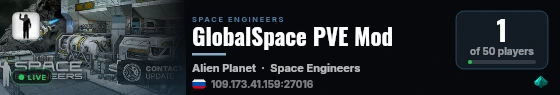 GlobalSpace PVE Mod live status badge