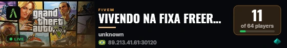 VIVENDO NA FIXA FREEROAM - SO CARROS REBAIXADOS live status badge