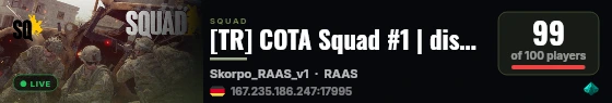 [TR] COTA Squad #1 | discord.gg/cota #Birlikte4Yıl live status badge