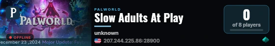 Slow Adults At Play live status badge