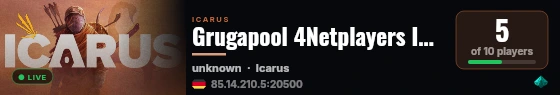 Grugapool 4Netplayers Icarus Server live status badge
