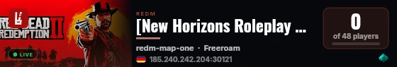 [New Horizons Roleplay DEV] live status badge