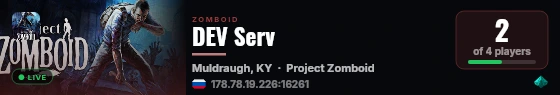 DEV Serv live status badge