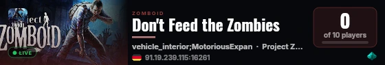 Don't Feed the Zombies live status badge