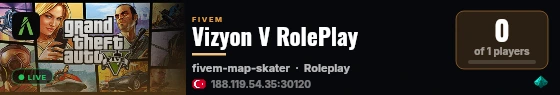 Vizyon V RolePlay live status badge