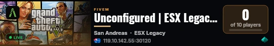 Unconfigured | ESX Legacy Server live status badge