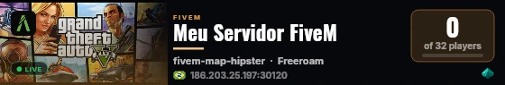 Meu Servidor FiveM live status badge