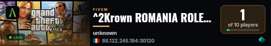 ^2Krown ROMANIA ROLEPLAY -- SOON live status badge