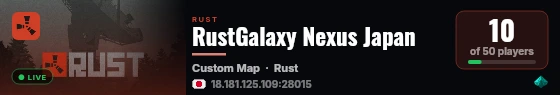 RustGalaxy Nexus Japan live status badge