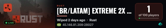 [BR/LATAM] EXTREME 2X | SOLO/DUO | WIPE 31/08 live status badge