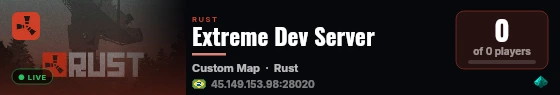 Extreme Dev Server live status badge