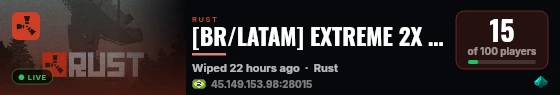 [BR/LATAM] EXTREME 2X | SOLO/DUO/TRIO | WIPE 02/09 live status badge