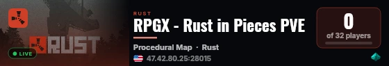 RPGX - Rust in Pieces PVE live status badge
