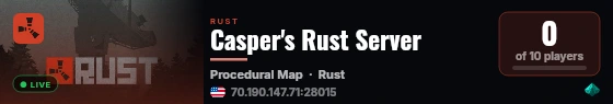 Casper's Rust Server live status badge