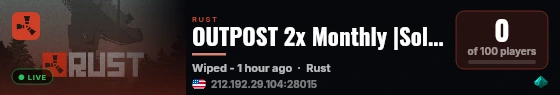 OUTPOST 2x Monthly |Solo/Duo/Trio| Just Wiped live status badge