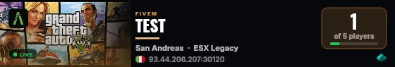 TEST live status badge