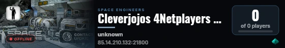 Cleverjojos 4Netplayers Space Engineers Server live status badge