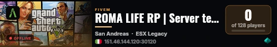 ROMA LIFE RP | Server test Mans live status badge