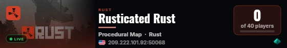 Rusticated Rust live status badge