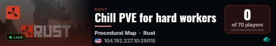 Chill PVE for hard workers live status badge
