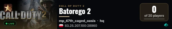 Batorego 2 live status badge