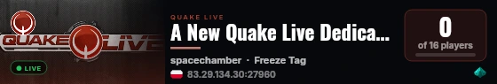 A New Quake Live Dedicated Server live status badge