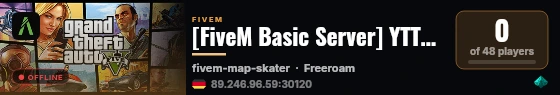 [FiveM Basic Server] YTTestserver live status badge