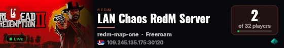 LAN Chaos RedM Server live status badge
