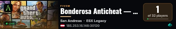Bonderosa Anticheat — Testserver live status badge