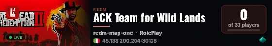 ACK Team for Wild Lands live status badge