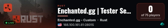 Enchanted.gg | Tester Server live status badge