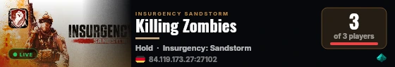 Killing Zombies live status badge