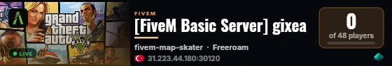 [FiveM Basic Server] gixea live status badge