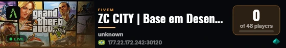 ZC CITY | Base em Desenvolvimento | discord.gg/zc live status badge