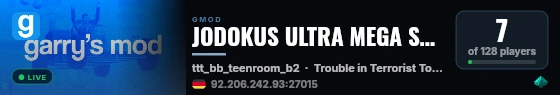 JODOKUS ULTRA MEGA SUPER TTT SERVER live status badge