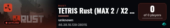 TETRIS Rust (MAX 2 / X2 / KITS / FPS+) live status badge