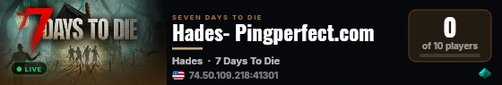 Hades- Pingperfect.com live status badge