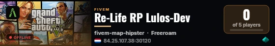 Re-Life RP Lulos-Dev live status badge