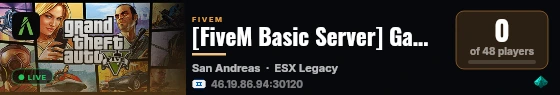 [FiveM Basic Server] Game City live status badge