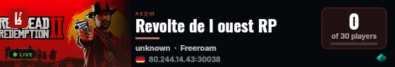 Revolt de l'ouest live status badge