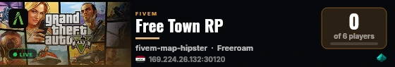 Free Town RP live status badge