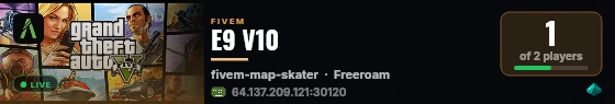 E9 V10 live status badge