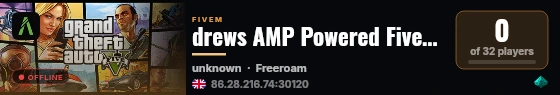 drews AMP Powered FiveM Server live status badge