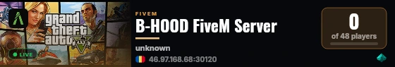 B-HOOD FiveM Server live status badge