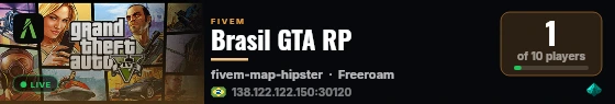 Brasil GTA RP live status badge