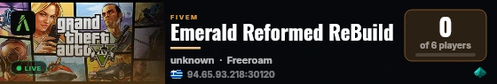 Emerald Reformed ReBuild live status badge