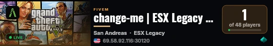 change-me | ESX Legacy Server live status badge