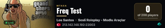 Freq Test live status badge