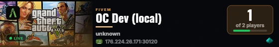 OC Dev (local) live status badge