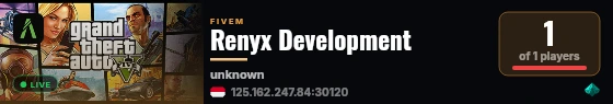 Renyx Development live status badge